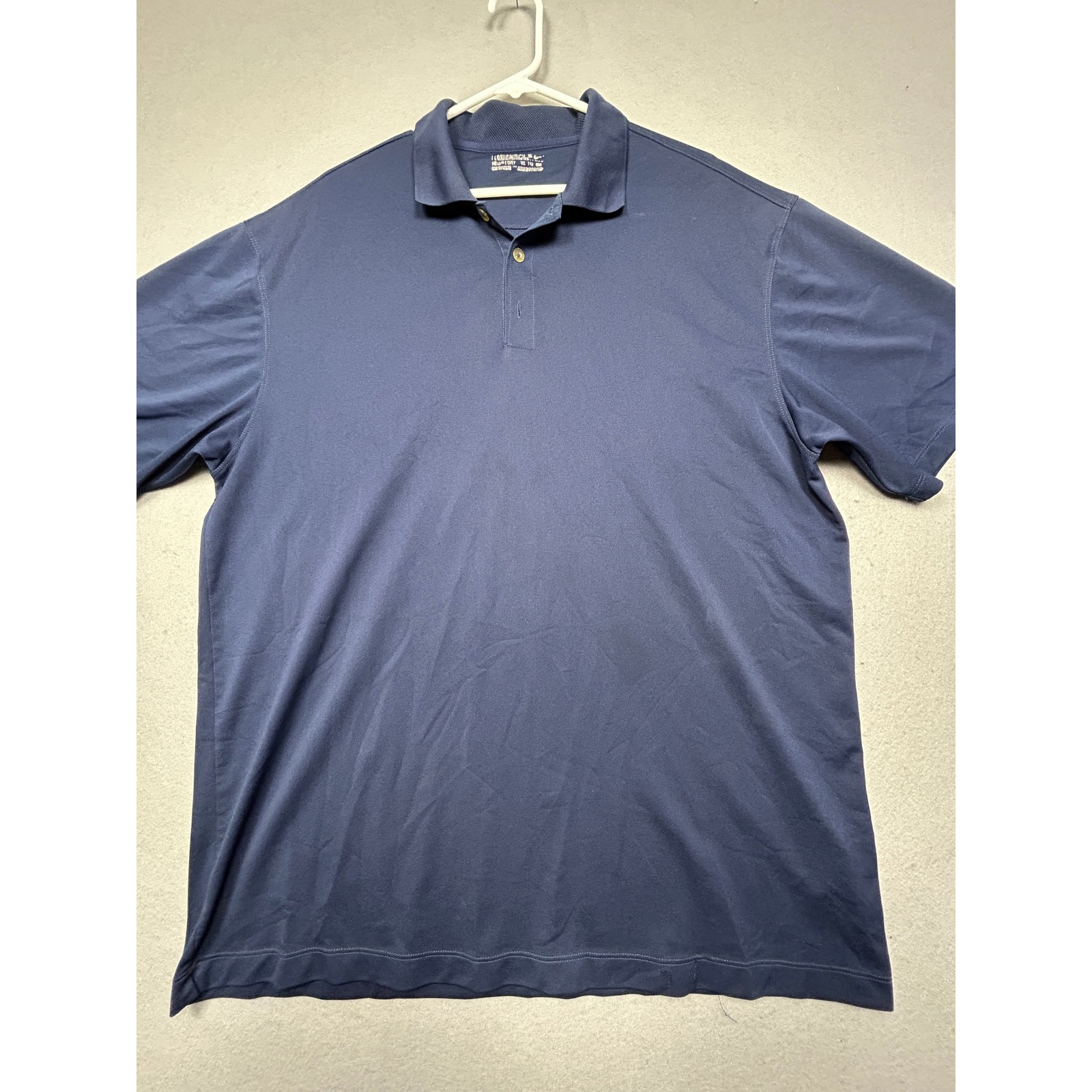 Nike Golf Polo Shirt 100 Polyester Navy Blue Xl Mens